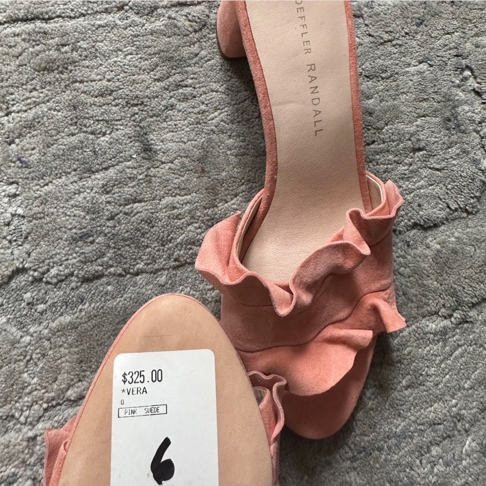 Women's Ruffled Slide Sandals - Pink - Picture 3 of 6